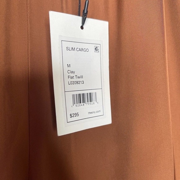 NWT Theory Flat Twill Slim Cargo Pants Women's Clay Size M $295 - Picture 4 of 11